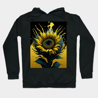 Splash Art of a Sunflower Hoodie